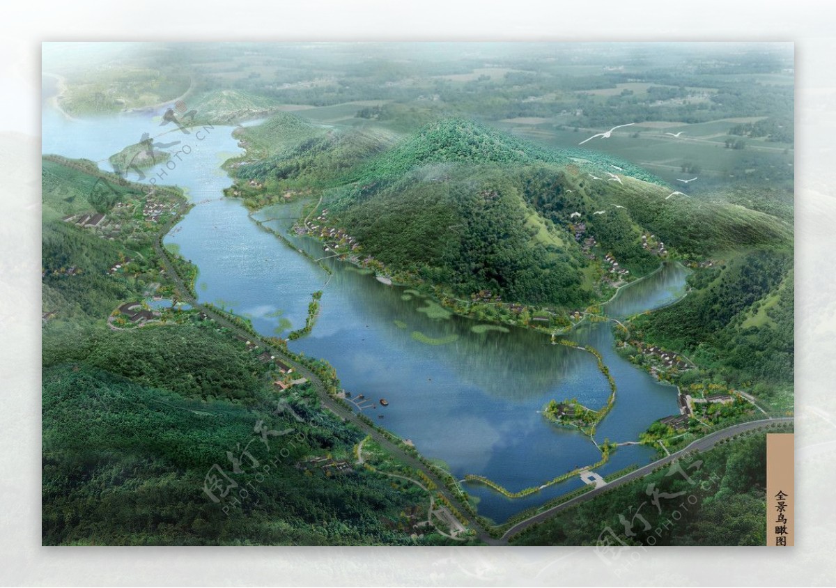 杭州萧山湘湖全景图片