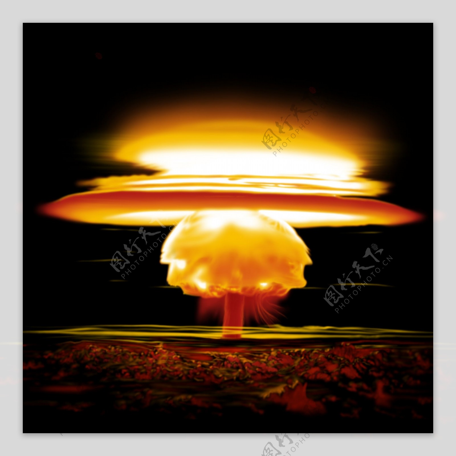 原子弹爆炸后蘑菇云图片