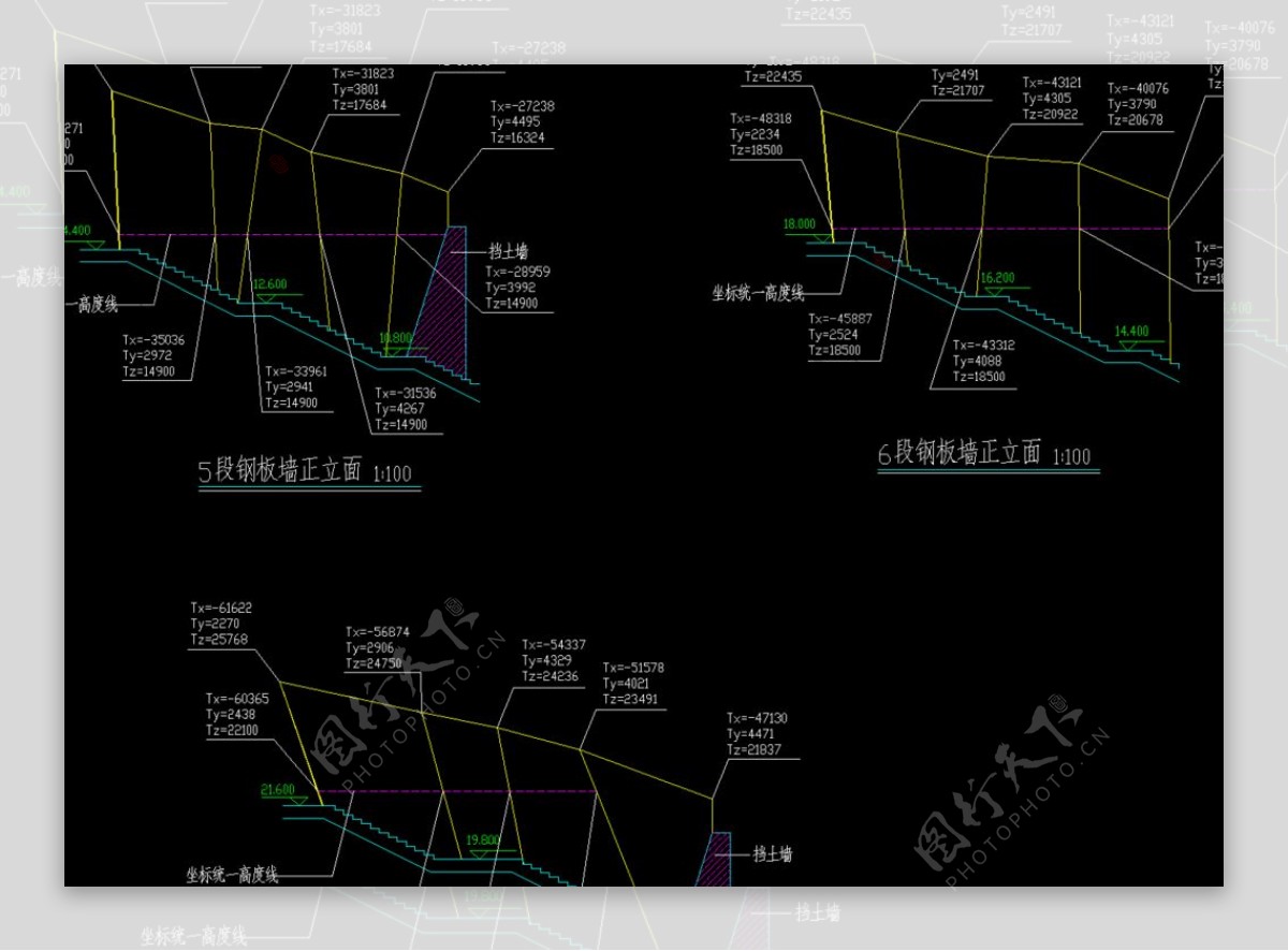 公园景观钢板墙正立面图片