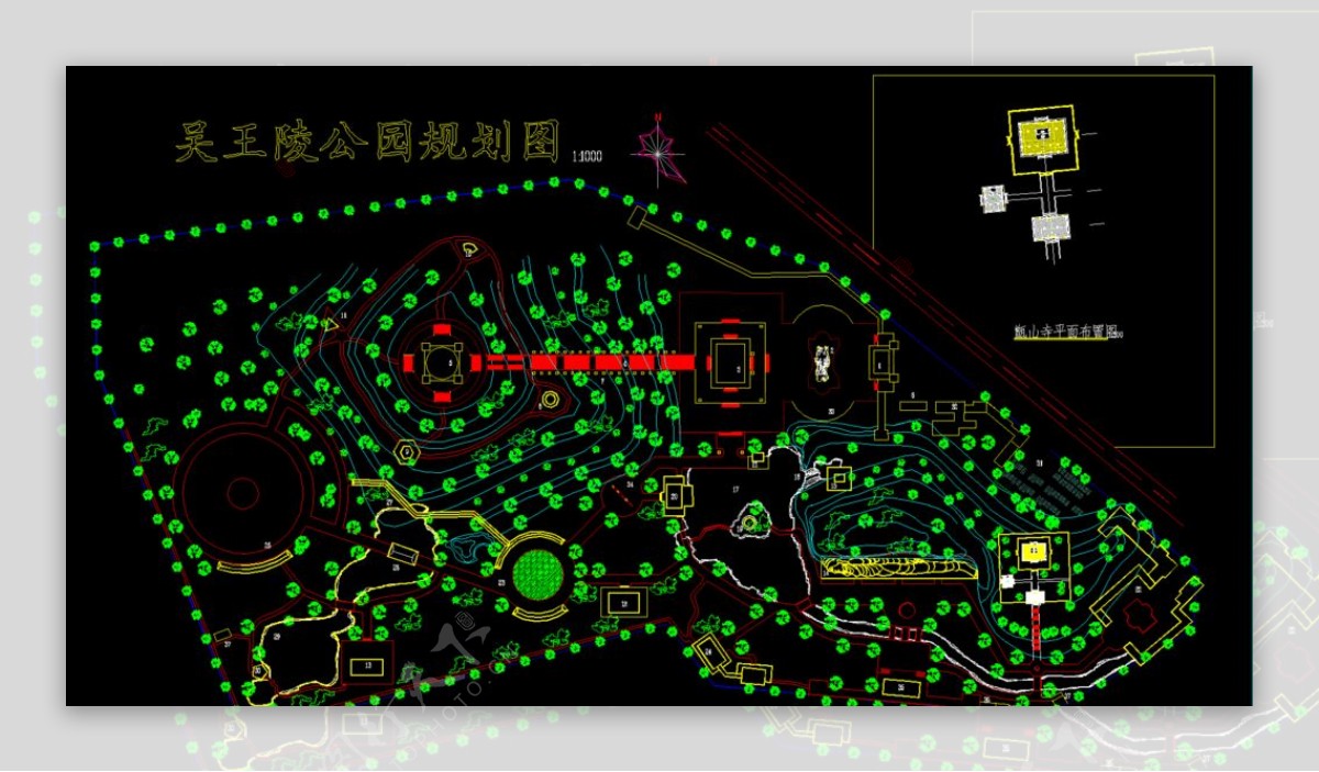 公园广场吴王陵规划总平面图图片