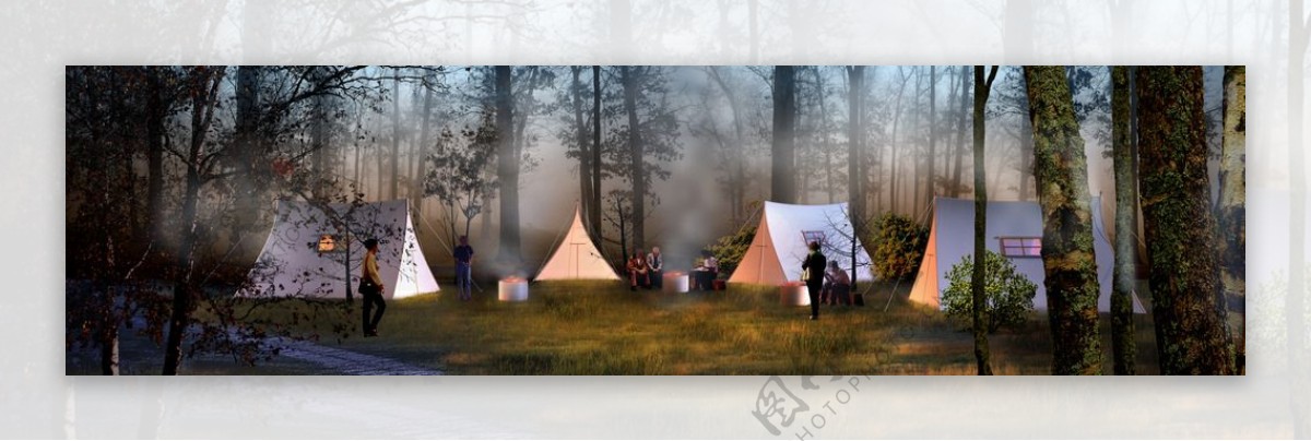树林野餐环境设计图片
