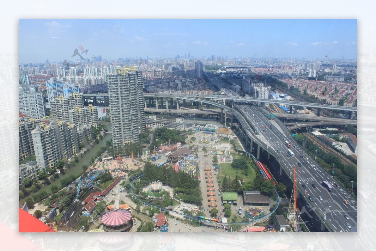 俯瞰上海街区图片