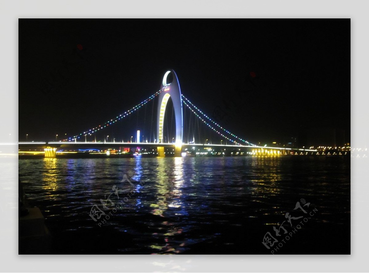 广州夜景猎德大桥图片