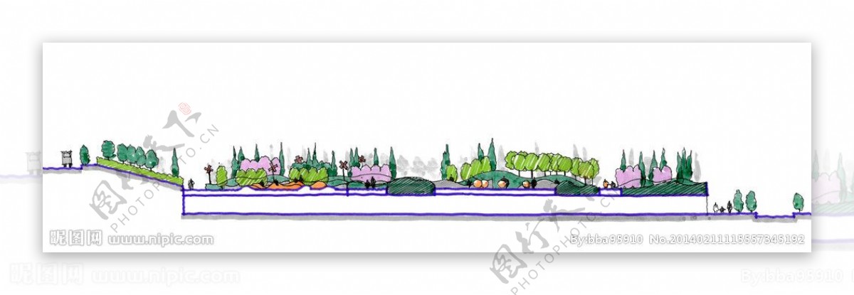景观设计剖面图图片