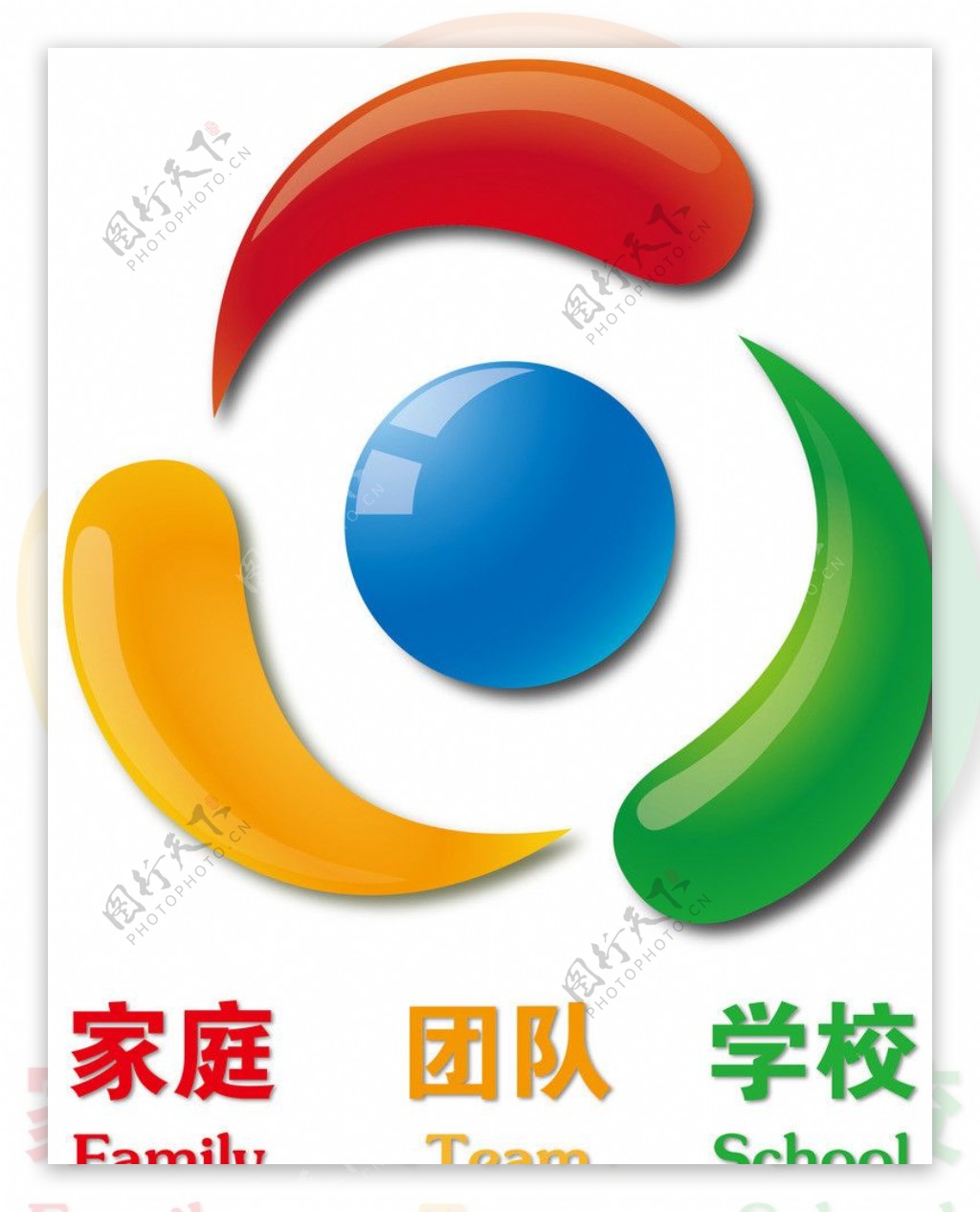 LOGO标志设计三环矢量图图片