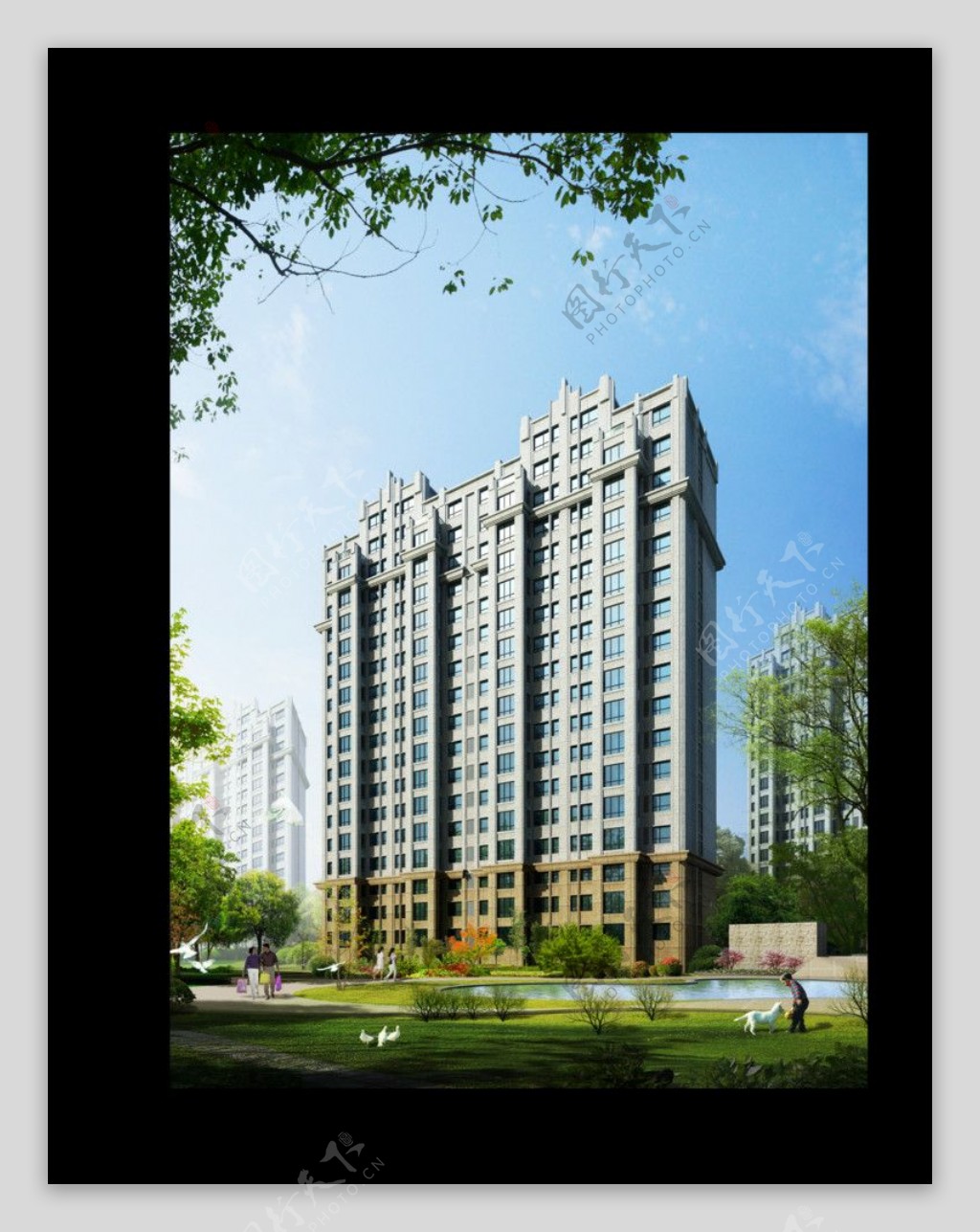 高层住宅楼建筑效果图图片