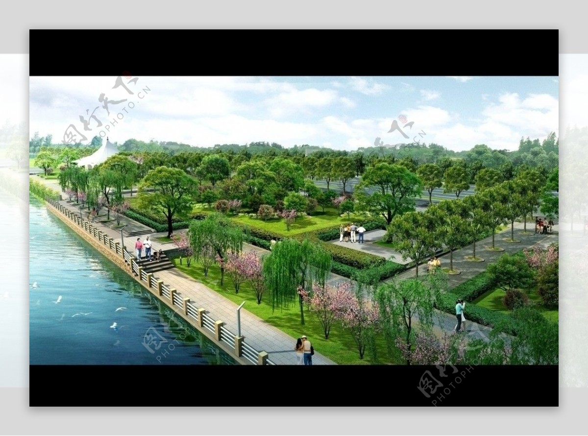 滨江公园景观效果图图片