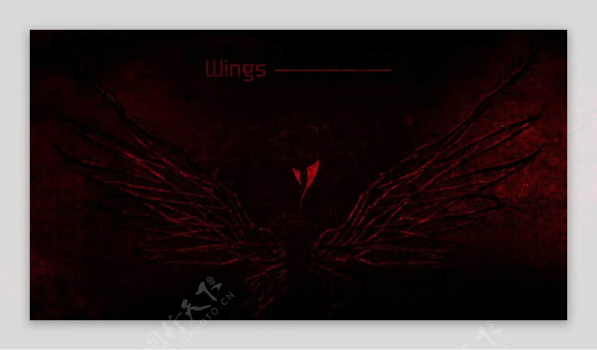 翅膀标志红色鲜艳神秘血色图片
