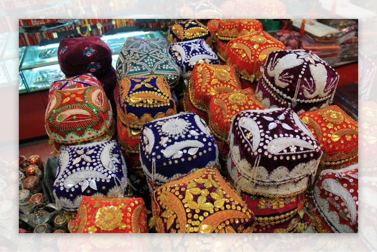新疆维吾尔族小花帽图片