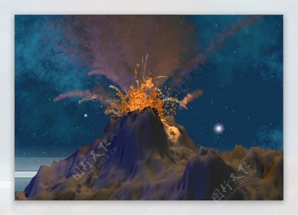 火山喷发动画图片
