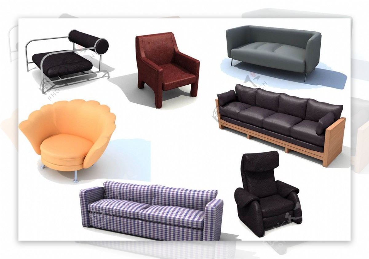3D模型现代精品家具沙发图片