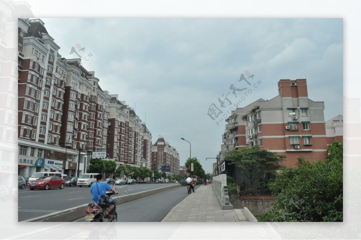 杭州市文二西路街道与建筑图片