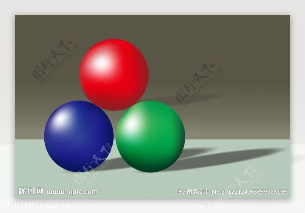 红蓝绿立体感球体矢量图球体高光球体图片