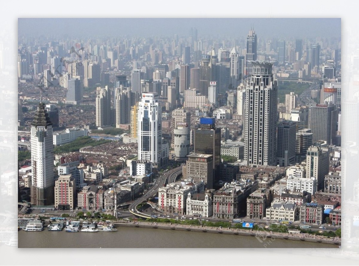 上海黄浦区一角俯瞰图片