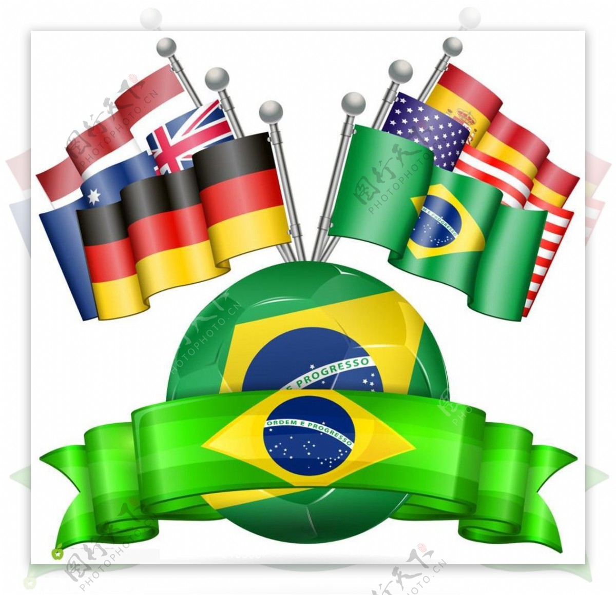 巴西世界杯旗帜图片