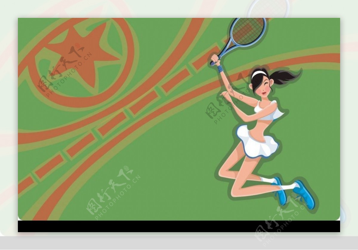 矢量网球运动图片