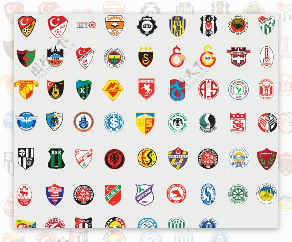 全球2487个足球俱乐部球队标志土耳其图片