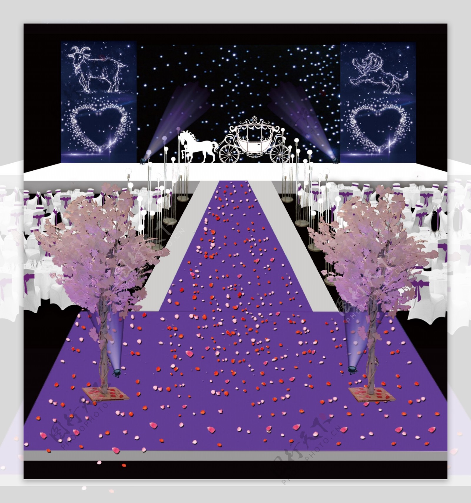 紫色星空喷绘背景图片
