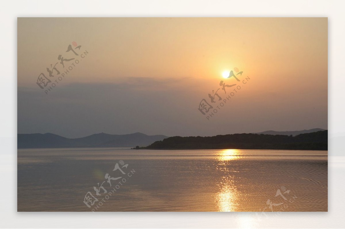 太湖夕阳图片