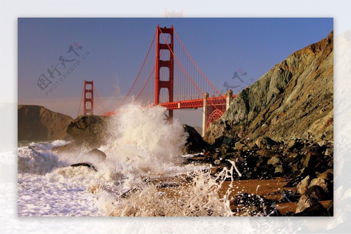 旧金山金门海峡涨潮景观图片