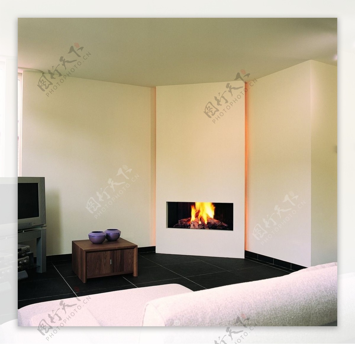 客厅伏羲壁炉3D火炉图片