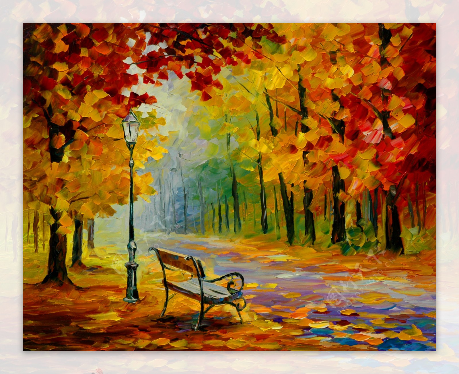 秋天的风景油画图片素材-编号11418402-图行天下