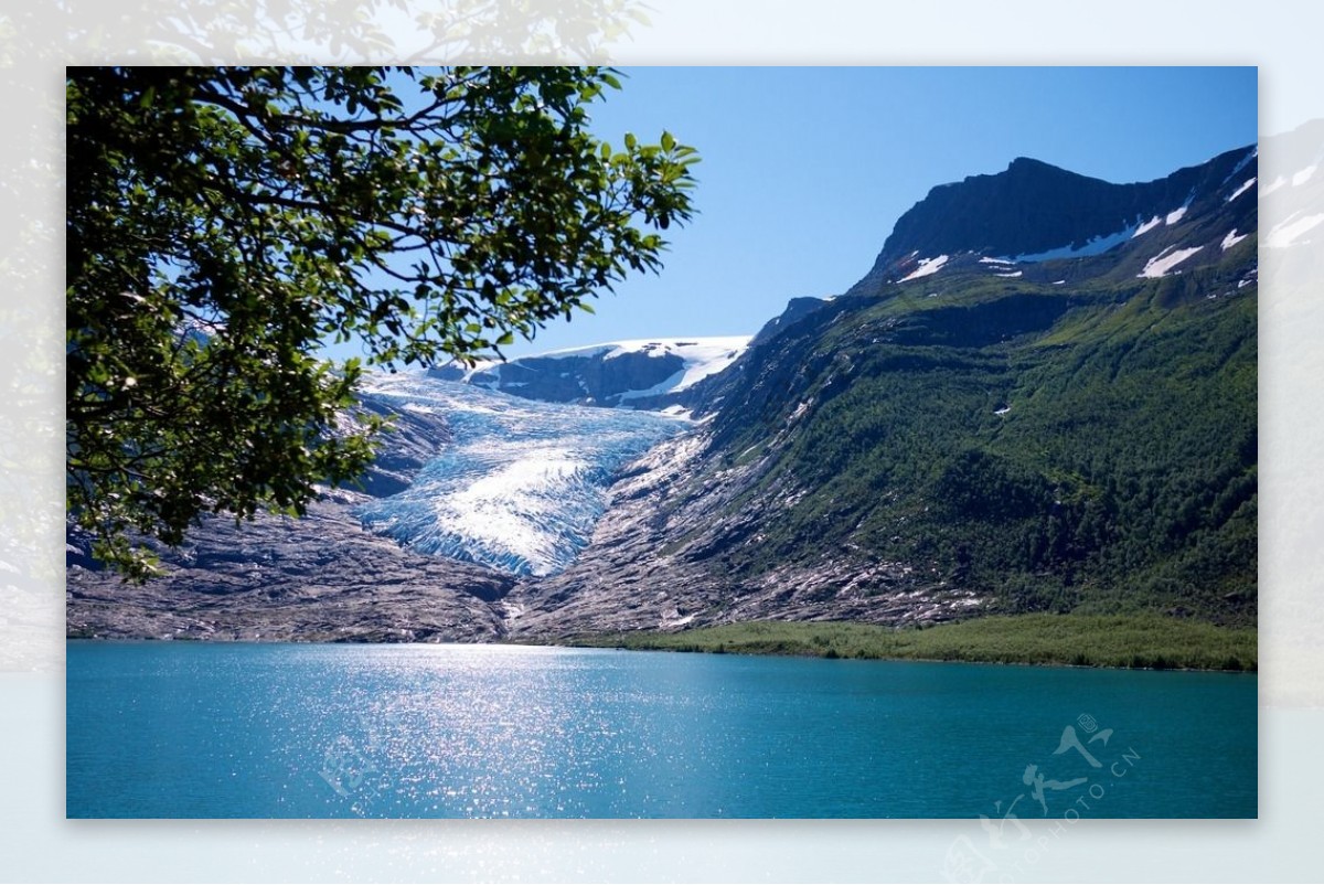冰山雪湖图片
