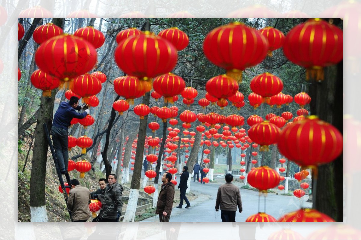 古隆中大红灯笼图片