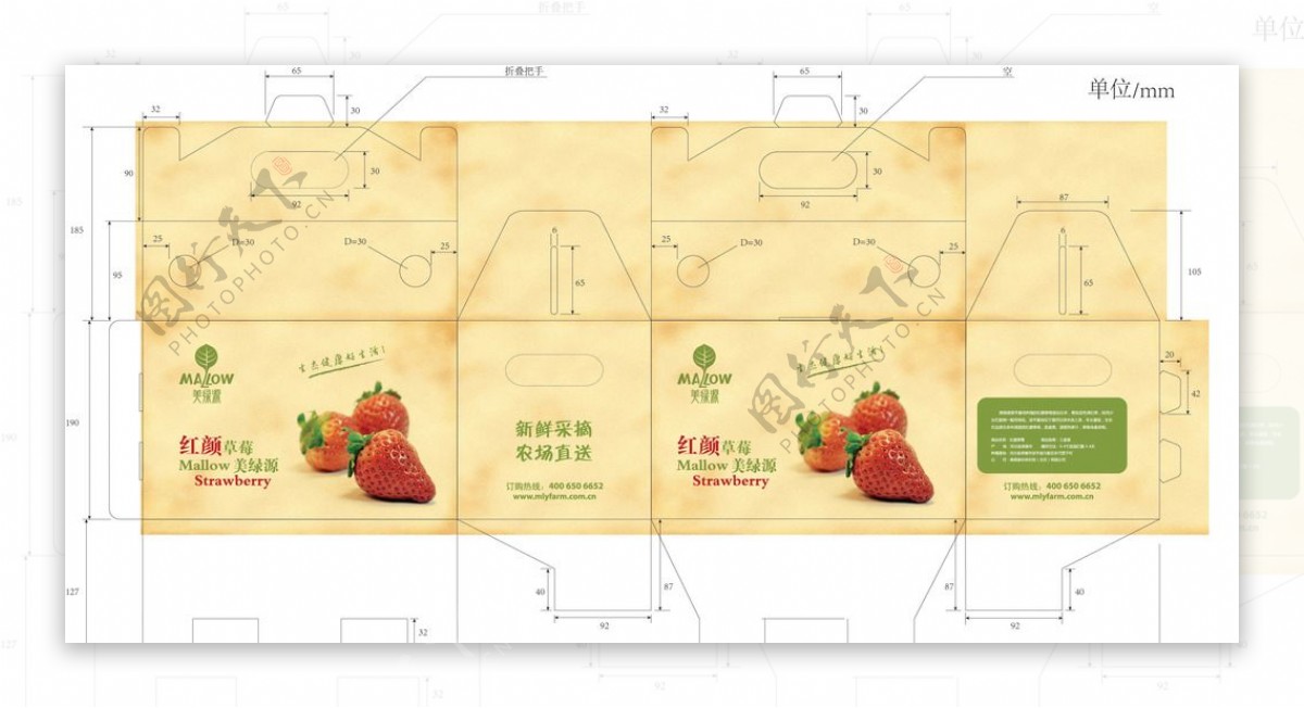美绿源草莓包装盒图片
