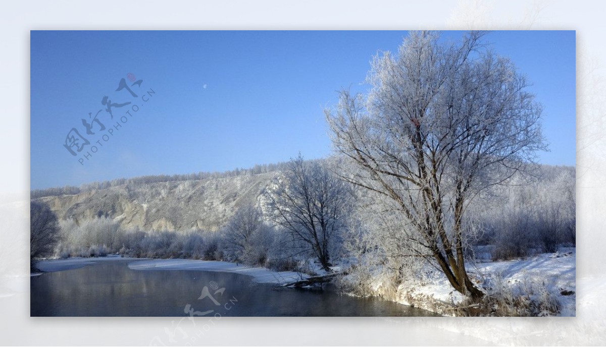 根河市冬天风景图片