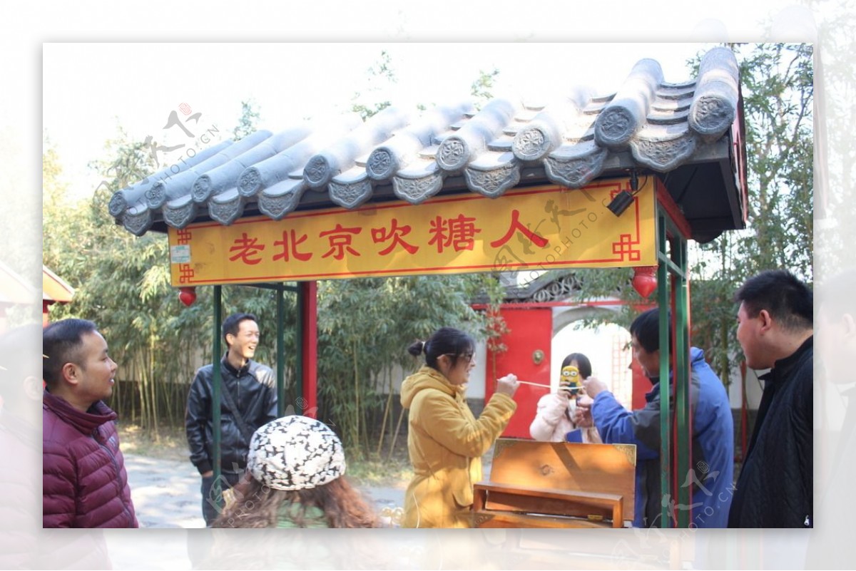 老北京吹糖人图片