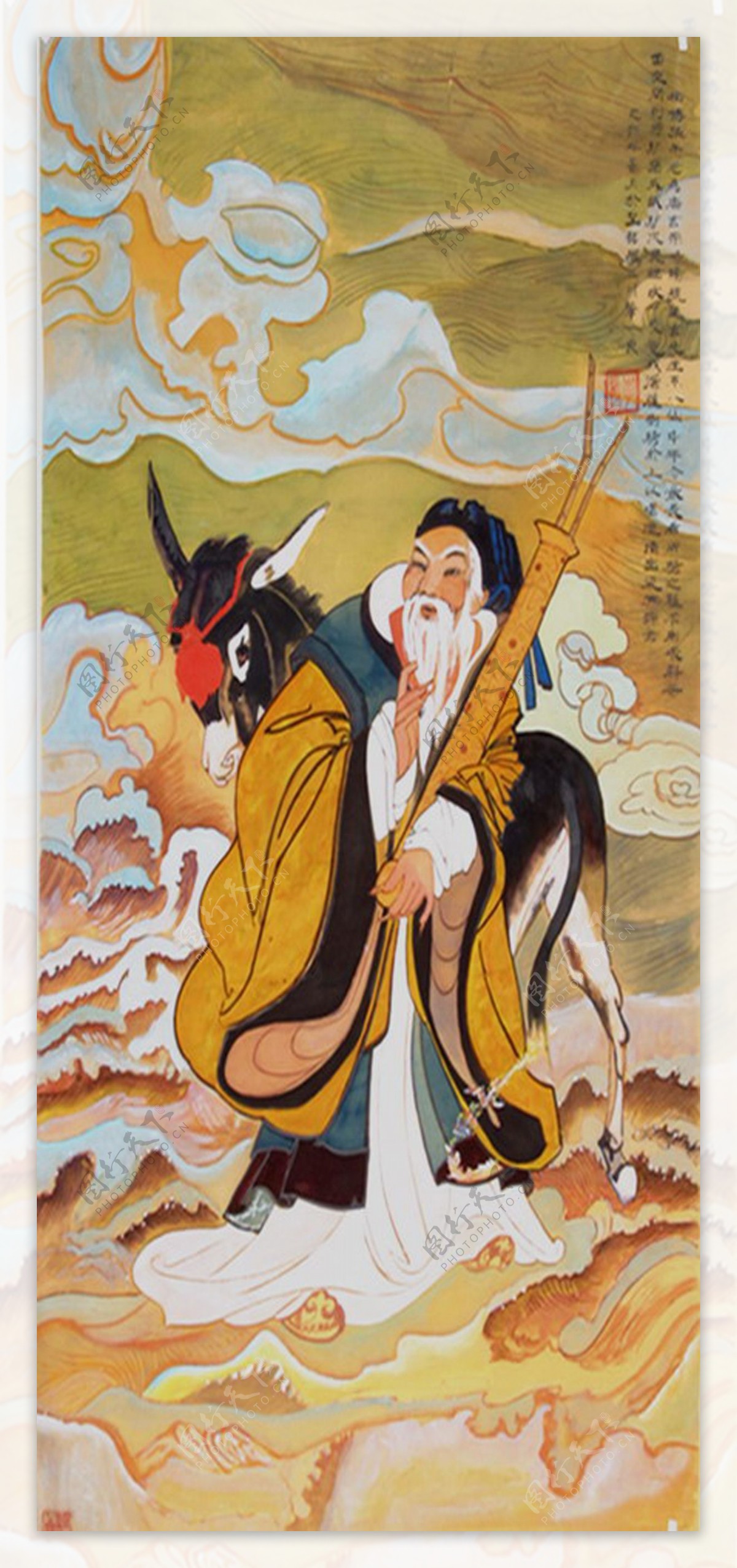 张果老倒骑驴-中国最美剪纸-图片