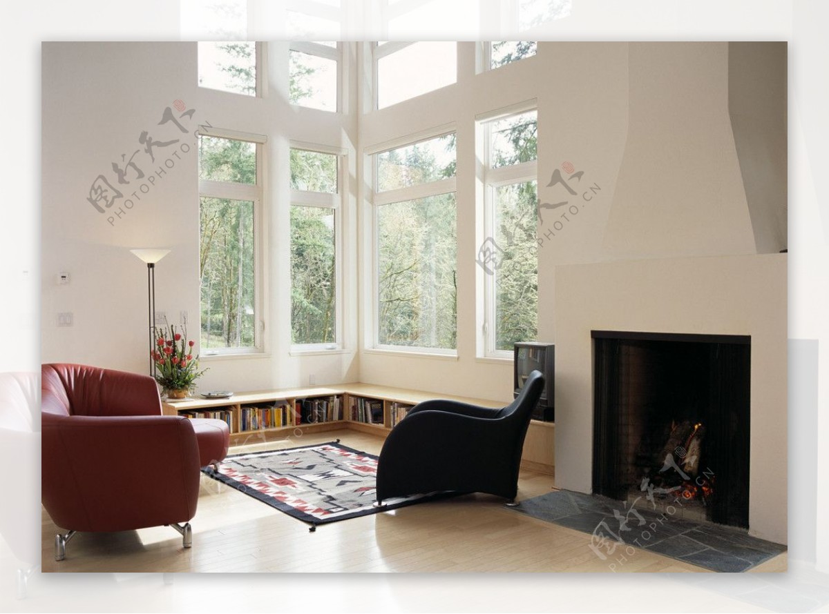超大背景素材沙发客厅窗图片