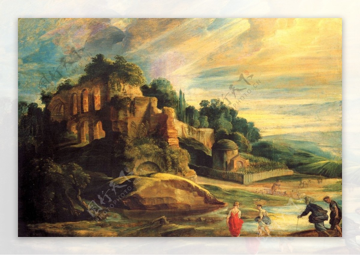 古典油画风景图片
