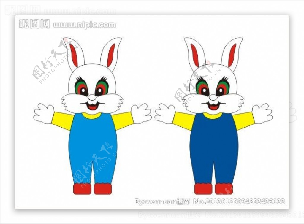 兔子卡通失量图图片