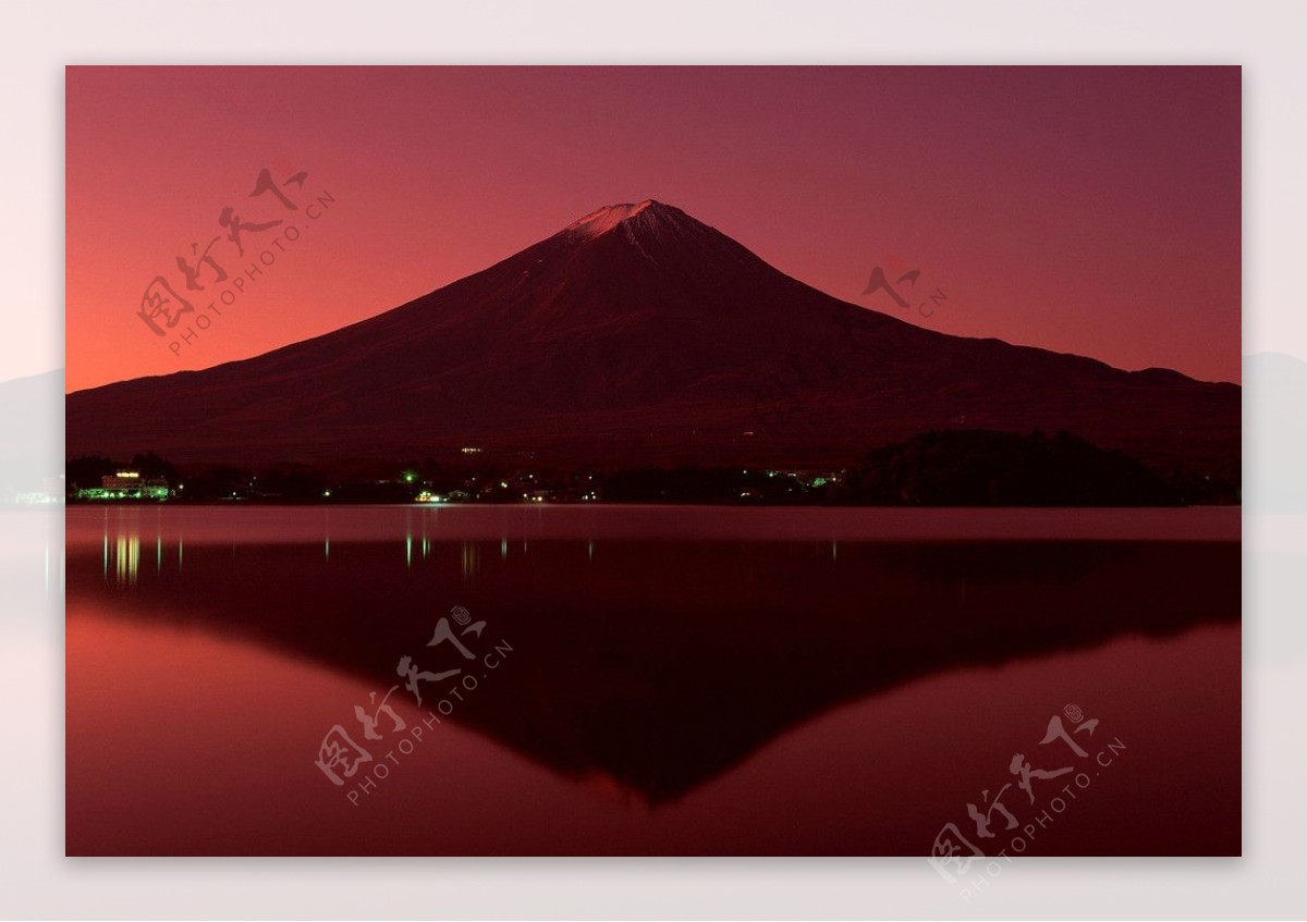 富士山黄昏图片