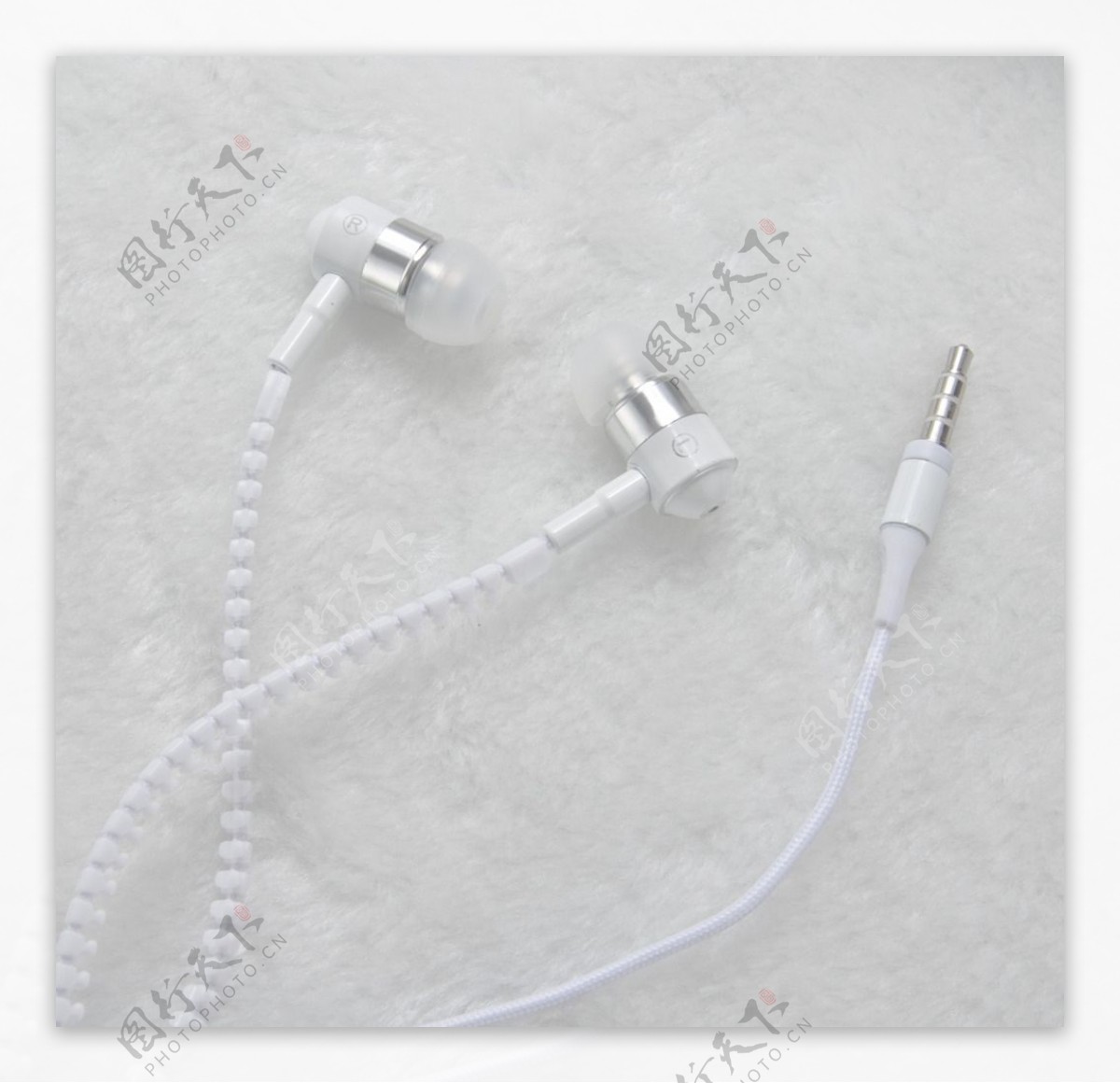 拉链耳机耳机白色摄影J图片