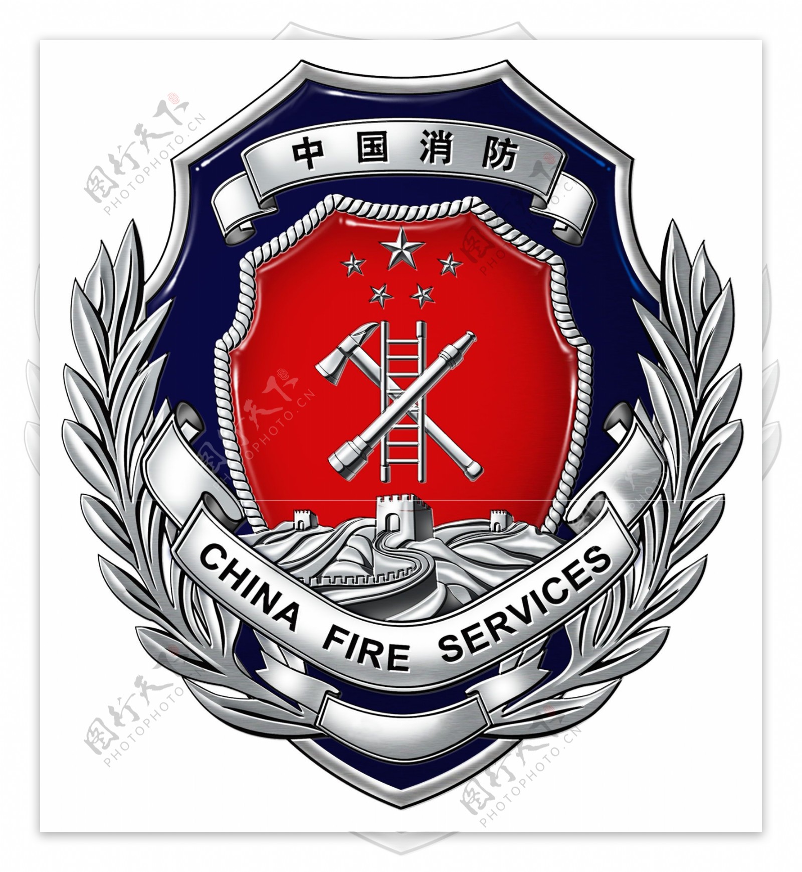 消防队3D标志图中有条白线图片