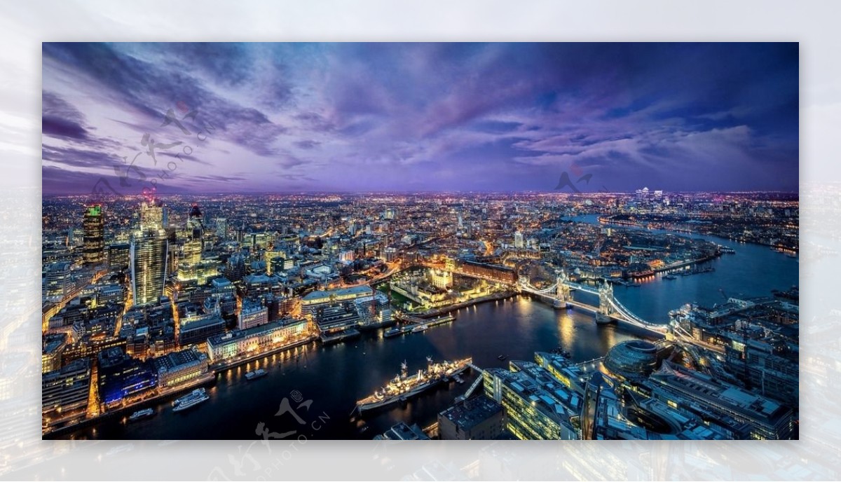 英国伦敦桥夜景图片