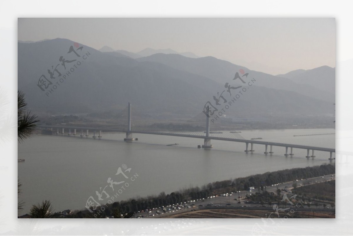 富阳区鹿山大桥俯瞰图片