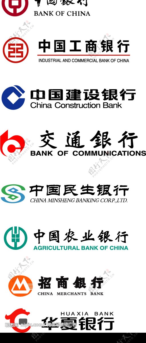 国内银行标志图片