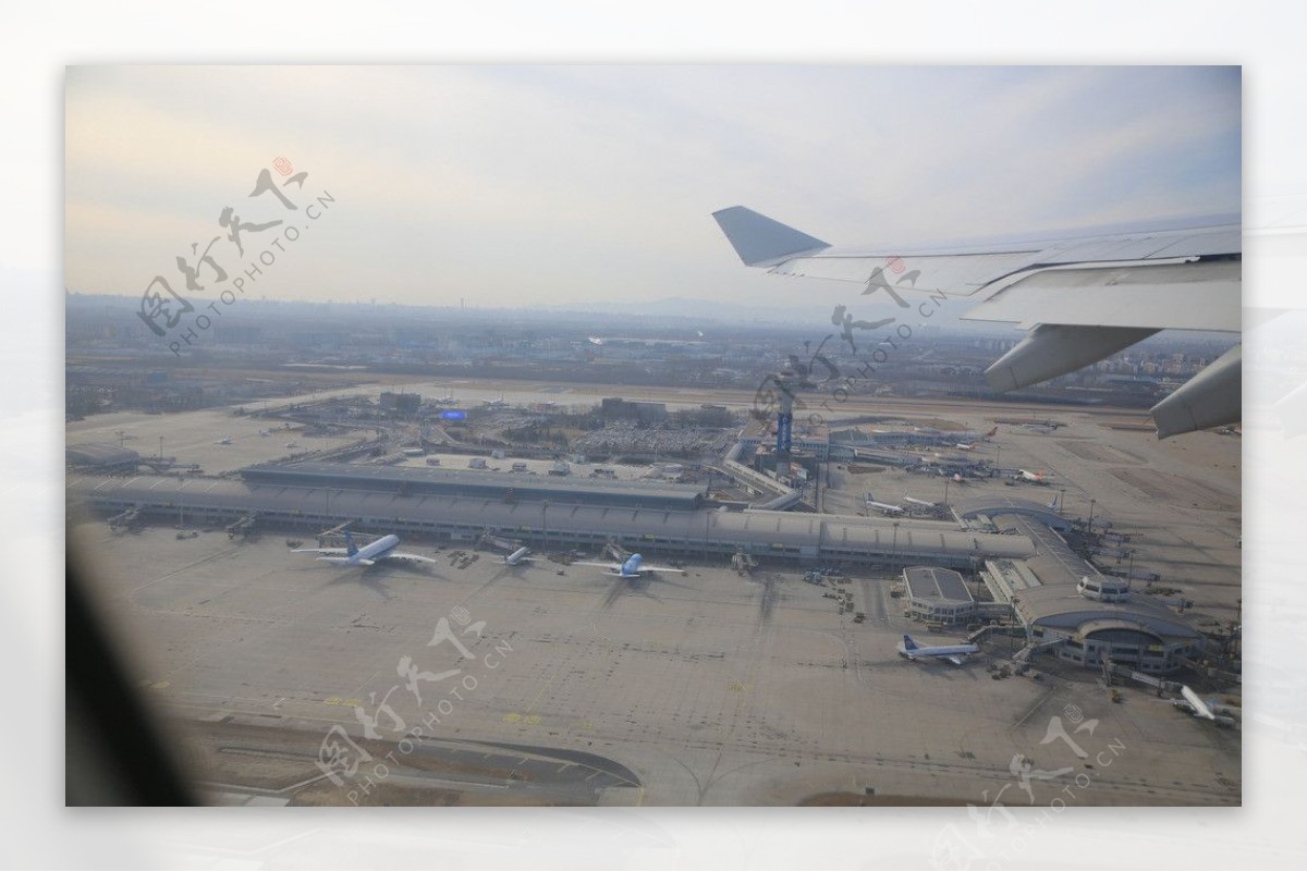 飞机上拍摄的首都机场图片