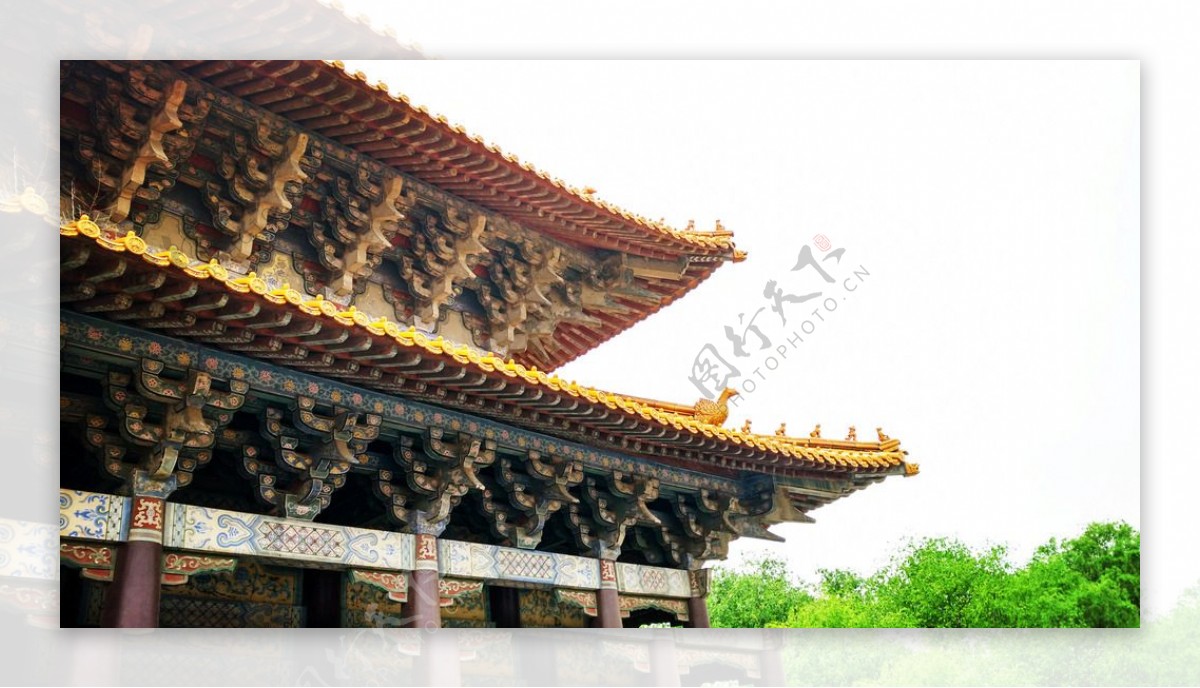 中式屋檐图片