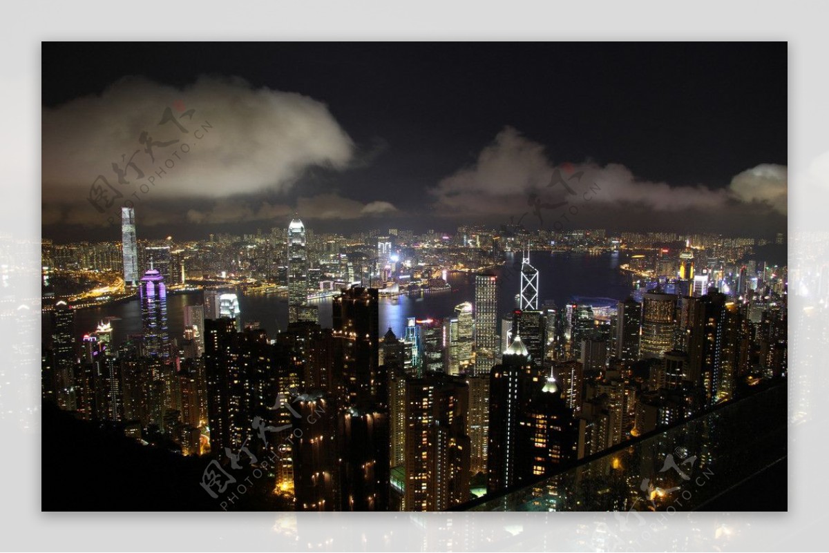美丽香港城市夜景图片