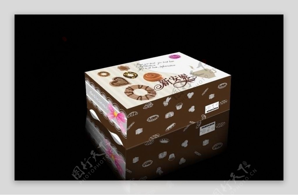 西饼盒包装设计注展开图图片