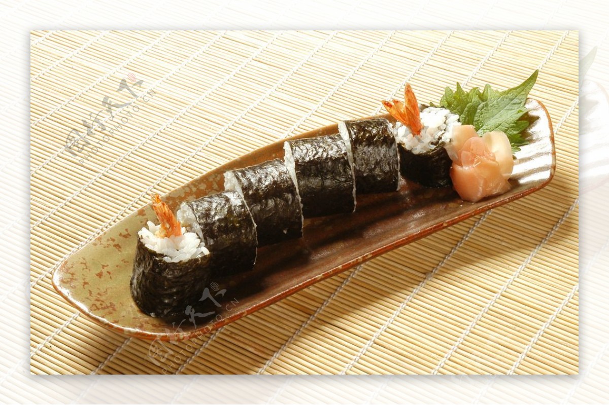 日式日本料理天妇罗寿司卷图片