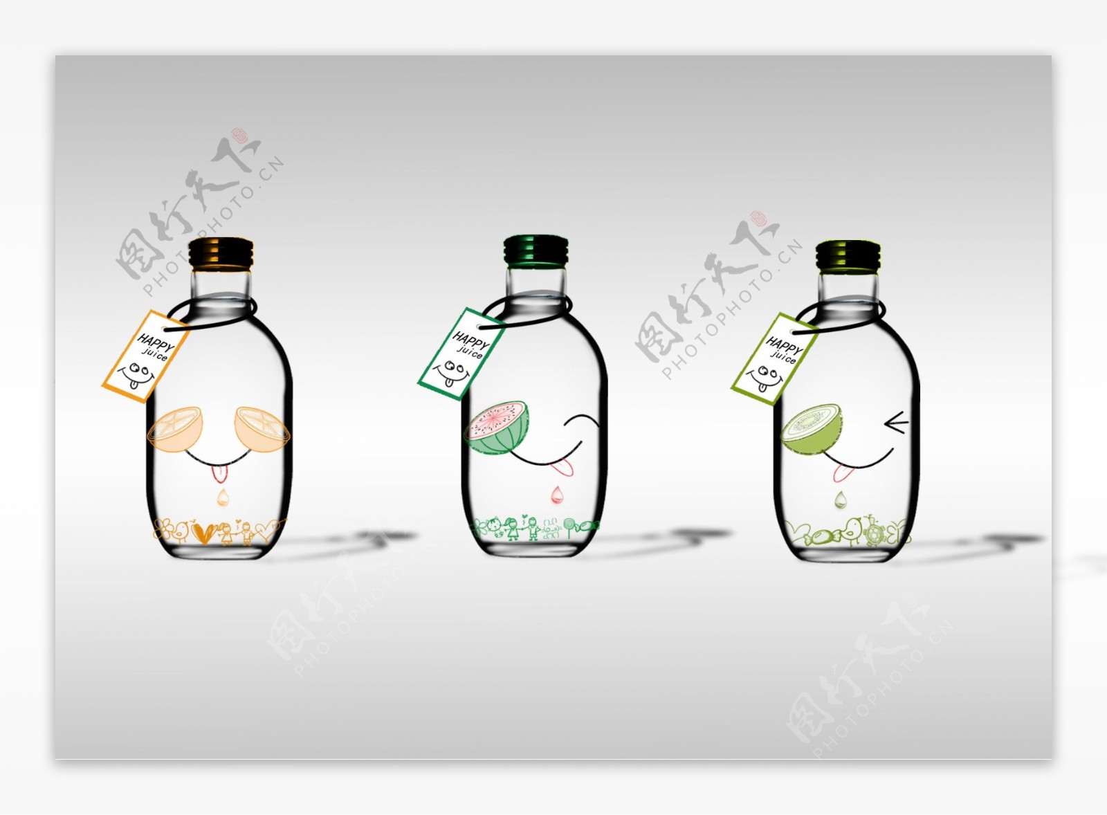 果汁瓶子包装设计图片