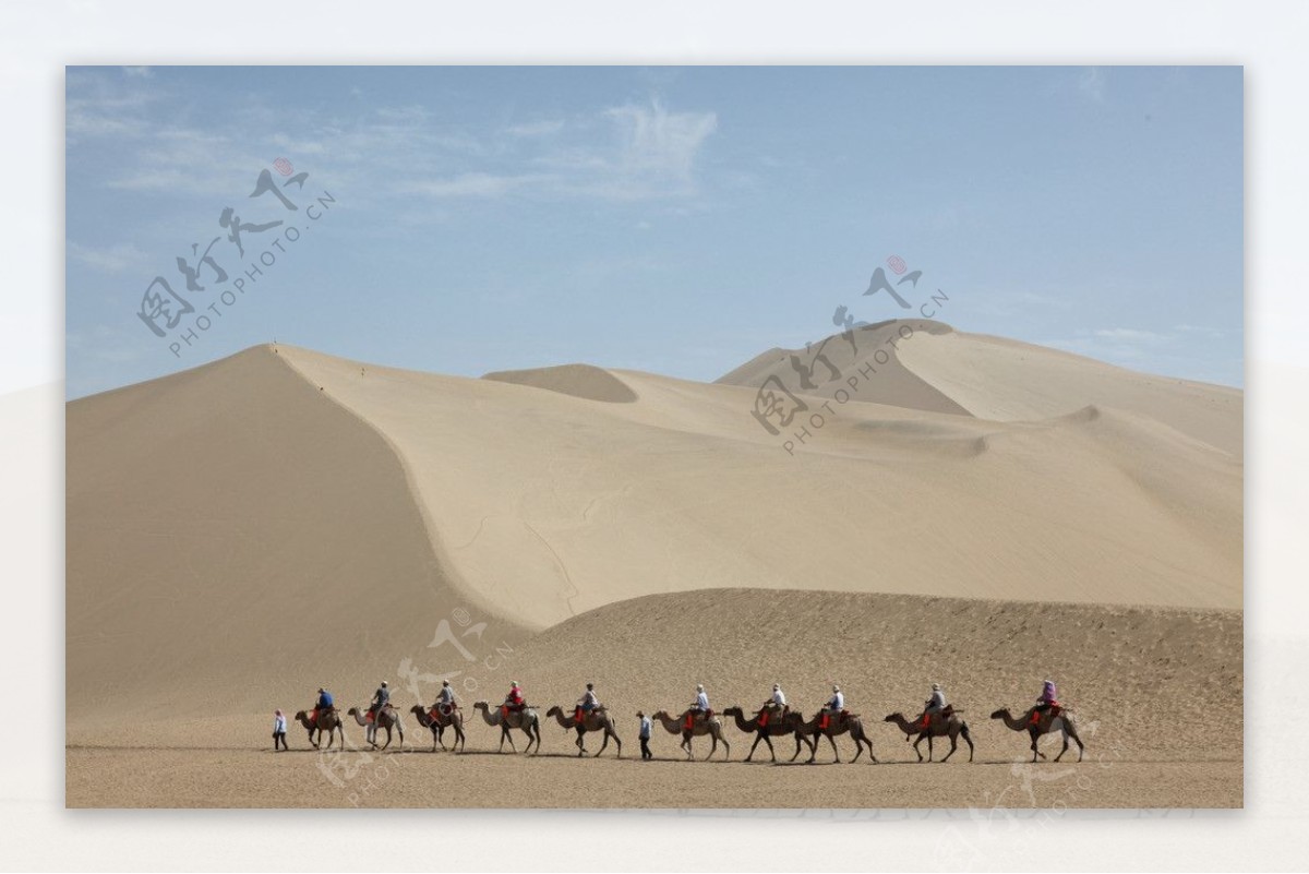 鸣沙山骆驼沙漠图片
