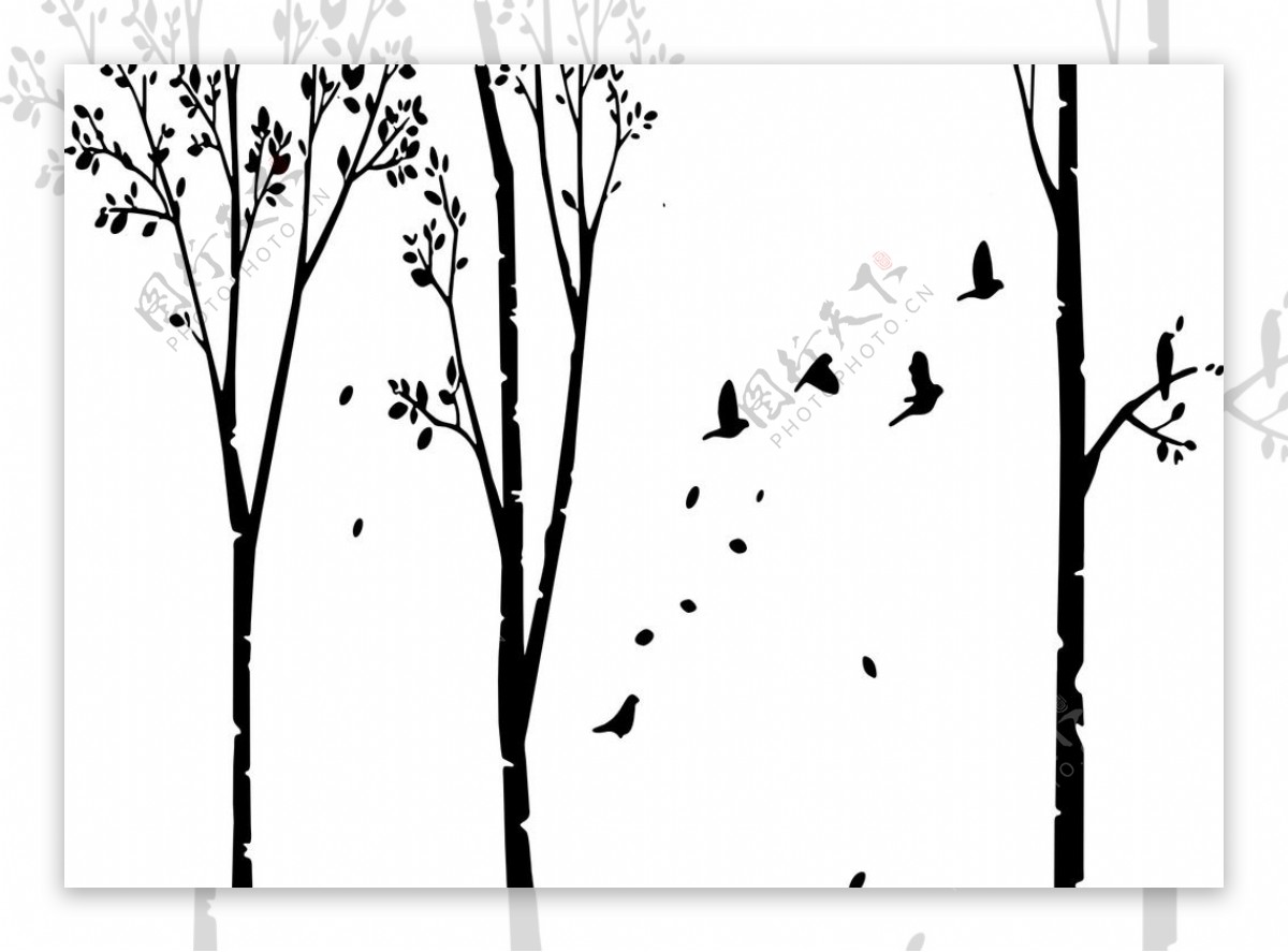 树林小鸟图片