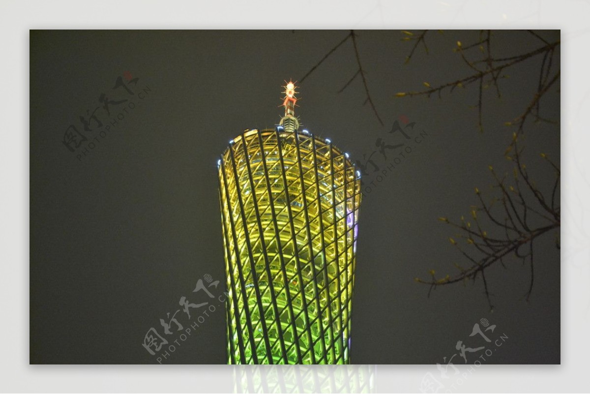 漂亮的广州电视塔顶图片